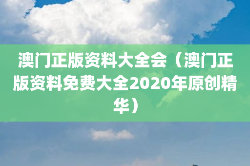 2020正版资料免费大全